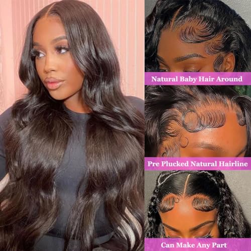 Foreverlove 13x4 HD Lace Front Wigs Human Hair 100% Unprocessed Brazilian Virgin Remy Hair Wigs for Women 200% Density (26 Inch,Body Wave)