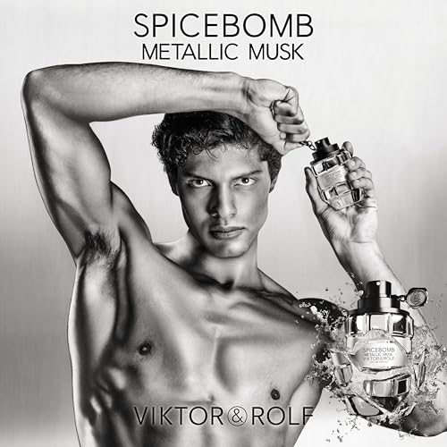 Viktor&Rolf - Spicebomb Metallic Musk Eau de Parfum 3-Piece Set ($205 Value) - Cologne for Men - Ambery Fragrance - Full Size, 3 Fl Oz & 2 Travel Size, 0.3 Fl Oz