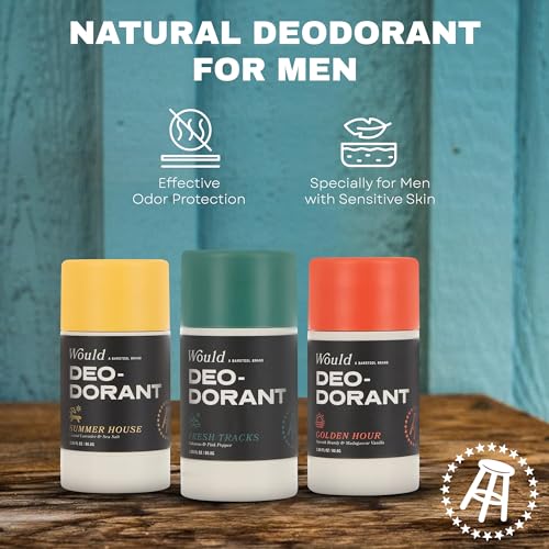 Would Aluminum Free Deodorant For Men - 2.85 Fl Oz Natural Deodorant For Men - Odor Protection, Natural Extracts, Essential Oils, Smooth Brandy & Madagascar Vanilla, 1