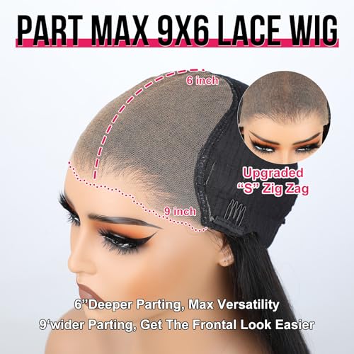 ISEE HAIR M-Cap Straight Wear Go Glueless Wig Human Hair Pre Plucked Pre Cut 9x6 HD Lace Pre Bleached Tiny Knots Human Hair Wigs For Women 18 Inch