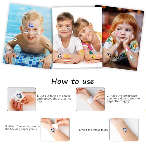 Luminous Tattoos for Kids, 200+ Mixed Styles Temporary Tattoos Stickers Set for Girls and Boys, Space Dinosaur Animals Butterfly Tattoos for Kids Birthday Party Supplies