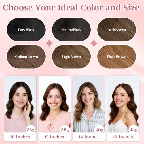 Real Human Hair Toppers for Women 3.54"*4.72" Silky Base 150% Density No Bangs Adjustable Parting Clip-In Topper Hairpieces for Women with Thinning Hair 10 Inches Natural Black