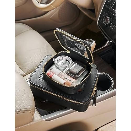 Popvibe Clear Makeup Bag Travel Cosmetic Case Transparent Toiletry Bag with Zipper, Portable Make Up Organizer Traveling Compact Car Bag for Essentials