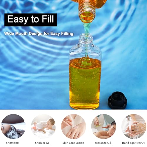 Travel Shampoo and Conditioner Bottles 7.7oz 3 Pack Leak Proof Squeeze Bottles with Flip Cap Refillable Containers Plastic Travel Toiletry Bottles for Lotion Shampoo Conditioner