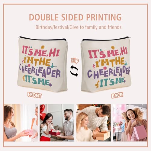 Cheerleading Gifts Makeup Bag: Perfect Cosmetic Bags IT's ME, HI I'M THE CHEERLEADER IT's ME Travel Dancer Girl For Daughters, Nieces, Girlfriends, Female Coworkers.Ideal Gift for Party