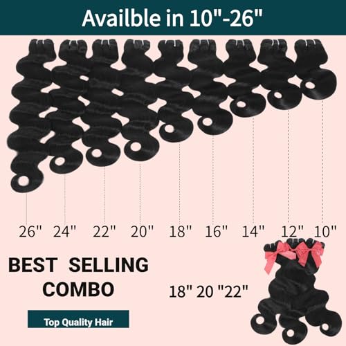 Raw Bundles Human Hair Body Wavy Human Hair Bundles 16 18 20 inch Thick Ends No Tangle Shedding 15A Raw Indian Hair Triple Lifespan 3X