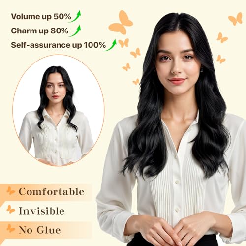 Clip in Hair Extensions Long Straight, 100% Real Human Hair,No Tangle & Smooth,130g, 22 Inch#60 Platinum Blonde