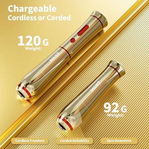 Mast Tattoo P40 Cordless Tattoo Gun Machine Kit - Rotary Tattoo Pen for Eyebrows/Lips/Eyeliner 20Pcs Cartridge Needles Lightweight Slim Body for Artists (Black)