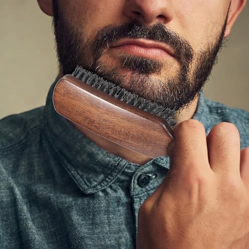 Hair brush for Men, Boar Bristles Slick Back Hair Brush for Fine Thin Medium Hair, Nature Boar Hairbrush for Beard Styling