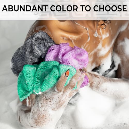 African Net Sponge Authentic with Knots - Afroscrub Exfoliating Net Sponge for Body Scrubber Exfoliator - Real African Bath Back Scrubber Washcloth Travel Protable and Dry Quickly