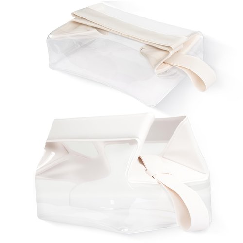 RAWILL 2PC Clear Toiletry Bag with Magnetic Closure, Toiletry Bags for Traveling Women,Small Makeup Pouch for Airplane, Vacation, Camping