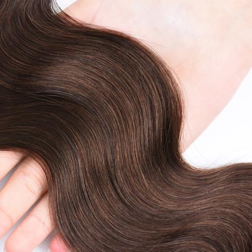 #4 Brown Bundles Body Wave Bundles Human Hair 16 18 20 Inch Brazilian Virgin Hair Chocolate Body Wave Bundles Human Hair Extensions 3 Bundle 50 Gram Per Bundle