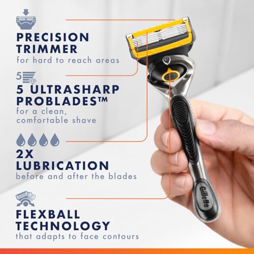 Gillette ProGlide Shield Razor Refills for Men, 4 Blade Refills