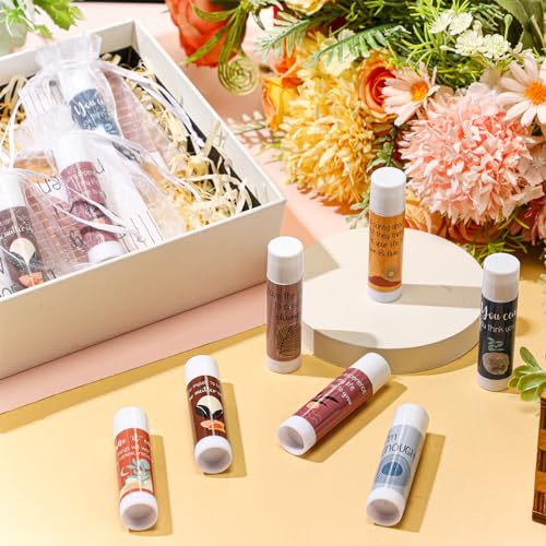 Leelosp 50 Sets Positive Affirmation Gifts Set for Women Lip Balm Bulk with Positive Daily Affirmation Cards, Motivational Encouragement, Self Care Gifts for Stress Relief, Mental Health Awareness