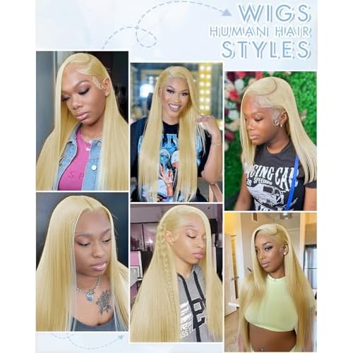 613 Lace Front Wigs Human Hair 9x6 HD 200% Density Blonde Glueless Wigs Human Hair Pre Plucked Pre Cut Straight Glueless Wigs Human Hair wigs for Black Women 30 inch