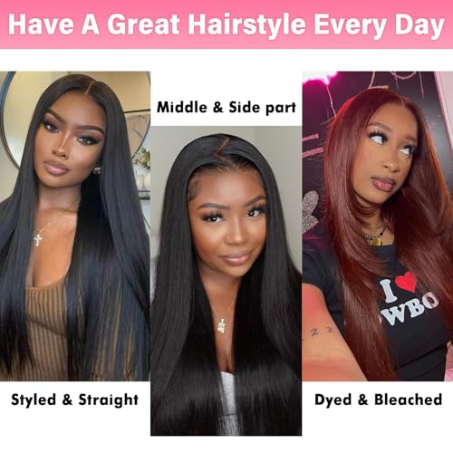 WOWANGEL 13x6 0.095mm Ultra-Thin Skinlike Real HD Lace Frontal & Closure,Body Wave Natural Hairstyles,Pre-Plucked Invisible Hairline,Unprocessed Virgin Human Hair,Invisible Knots HD Lace,16inch