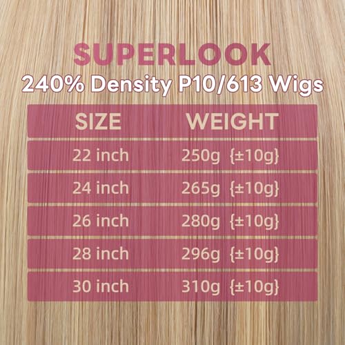 P10/613 Lace Front Wig Human Hair 13x4 Wear And Go Glueless Wigs Human Hair HD Blonde Highlight Lace Front Wig Light Brown Pre Plucked 240% Density (18inch, P10/613 Straight Wig)