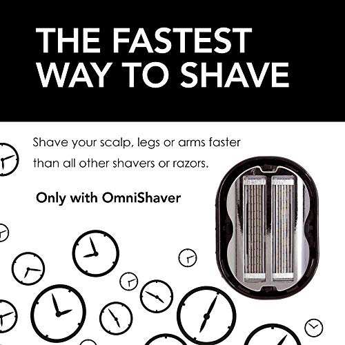 Premium Omnishaver Kit - The Fastest Way to Shave Head, Legs, Arms, Body | An Alternative to Disposable Shaving Razors Self Cleans & Strops During Use with Shave Butter & Replacement Cartridge - White