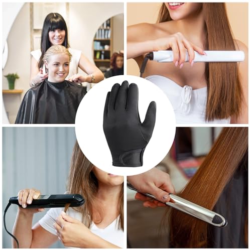 Heat Resistant Gloves for Hair Styling - Reusable HairDye Heat Protector Gloves Professional Hand Mitt | Non-Slip Thick Glove