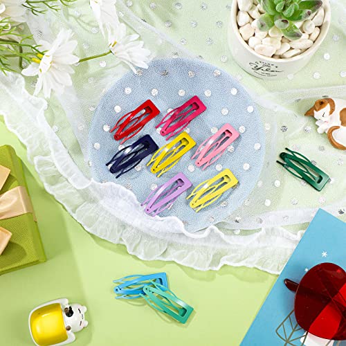 40 Pieces Snap Hair Clips Grip Hair Metal Barrettes for Women Snap Double Clip Pins Accessories for Women Making Salon(Candy Color)
