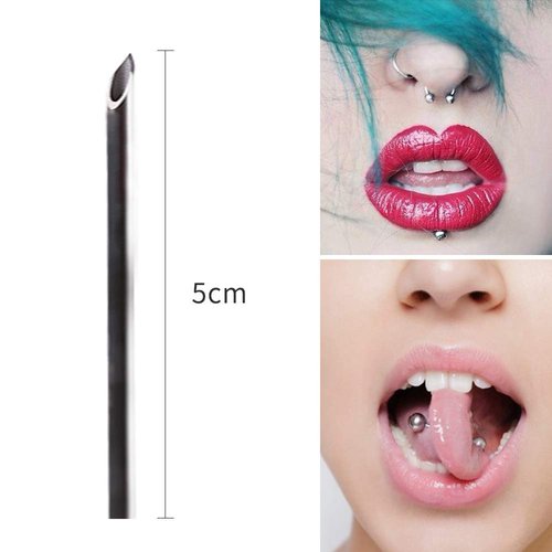 TC 100pcs Tattoo Piercing Needle with Body Ear Navel Nipple For piercing Supplies (12G)