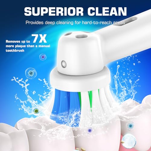 Replacement Toothbrush Heads Compatible with Oral B Braun, 8 Pack Soft Replacement Brush Heads Compatible with Oral B Electric Toothbrush Heads Refill Pro 1000//7000/9600/500/3000/8000