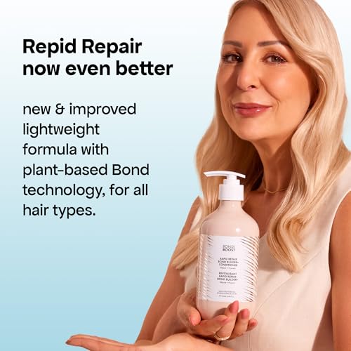 BONDIBOOST Rapid Repair Bond Builder + Conditioner for Damaged Hair [10.14 fl oz], Strengthen + Hydrate + Restores Hair Health with Deep Conditioning Treatment
