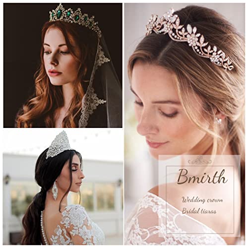 Baroque Crown and Tiara Gold Crystal Pearl Bride Wedding Queen Crowns Decorative Princess Tiaras Rhinestone Hair Accessories for Women and Girls (L)