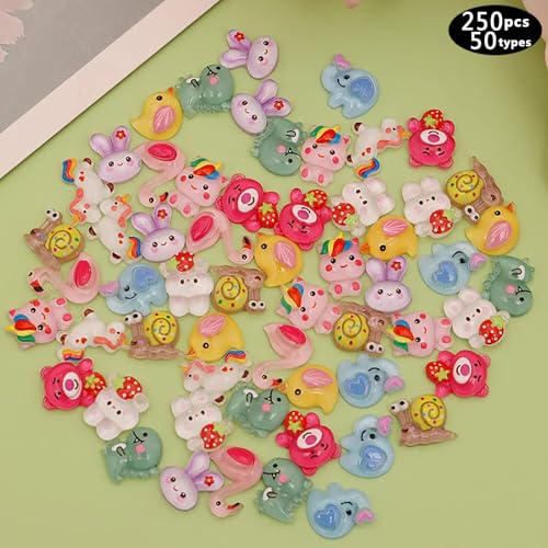 250pc 3D Nail Charms Set - Diverse Shapes & Colors for Acrylic Nails & DIY Crafts (#2)
