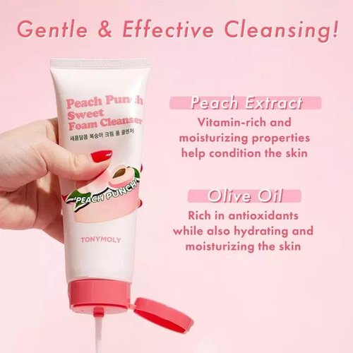TONYMOLY Peach Punch Sweet Foam Cleanser, 2 Count
