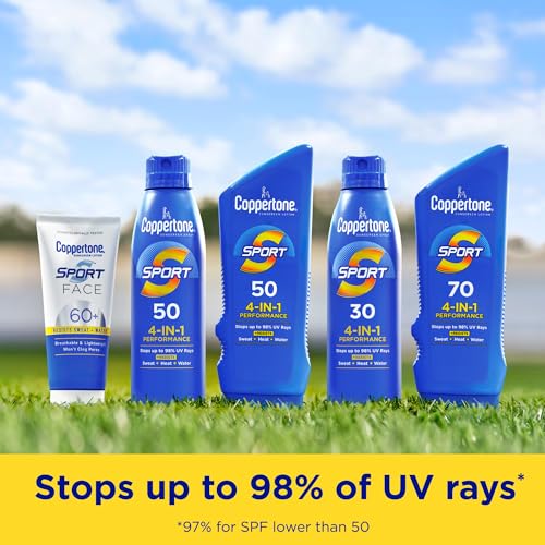 Coppertone SPORT Sunscreen Lotion Broad Spectrum SPF 50 (3 Fluid Ounce) (Packaging may vary)