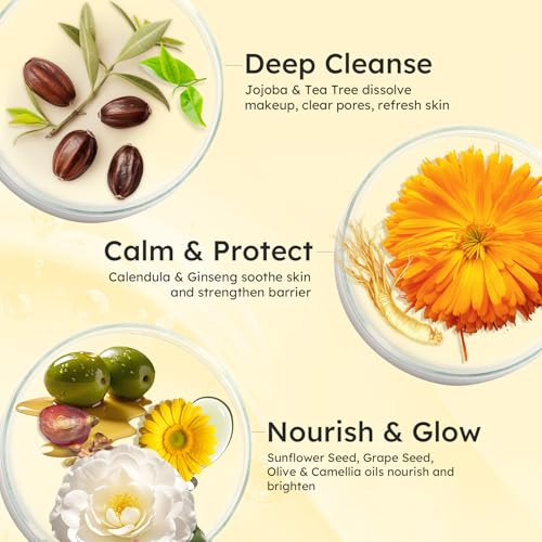 Elvira Pure Cleansing Oil, Makeup Remover & Blackheads Pore Cleanser, Jojoba Oil Cleanser for Face, Korean Skin Care, Plant-based, for Sensitive Skin, Hydrating, Fragrance-Free