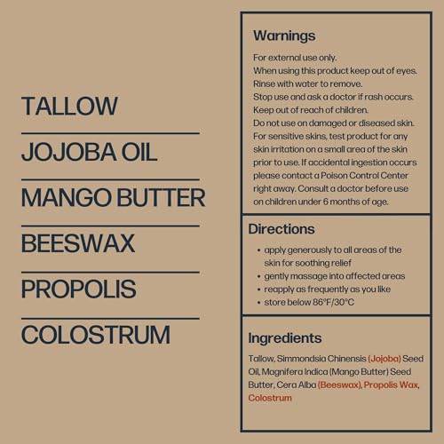 Sky and Sol Everything Cream | 100% Grass Fed Beef Tallow Moisturizer for Face and Body | Day & Night Skincare | Safe Natural Edible-Grade Ingredients | After-Sun Care | All Skin Types | 3 oz