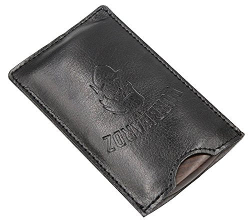 PurBeardz Wooden Beard Comb - Fine & Coarse Tooth - Pocket Comb for Beard and Mustaches - Includes PU Leather Case - Four Colors Available - Black Sandalwood