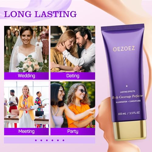 6 Colors Tattoo Cover Up Makeup with Brush ? Waterproof Body and Leg Sleeve Foundation, Full Skin Coverage Bronzer & Scar Concealer Cosmetics (bronze)