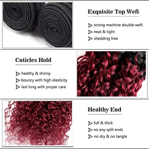 26 28 30 Inch 1b99j Red Bundles Burgundy Deep Wave Human Hair Bundle 8a Peruvian Virgin Remy Hair 3 Bundles Two Tone Burgundy Soft Hair Extensions