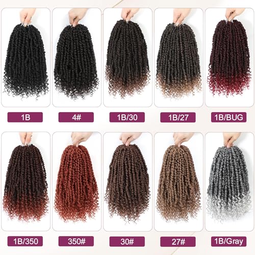 Passion Twist Crochet Hair, Passion Twist Crochet Hair Pre-Twisted 14 inch 8 Packs, Soft Pre Looped Curly Crochet Braid Hair Extension,Pre Looped Crochet Hair For Black Women(T30)