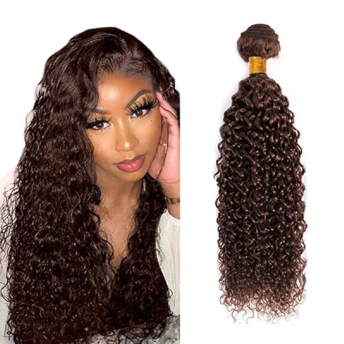 Brazilian Human Hair Bundles 24 26 28 Inch Chocolate Brown Jerry Curly Human Hair Bundles Jerry Curly Unprocessed Virgin Quick Weave Hair for Black Women