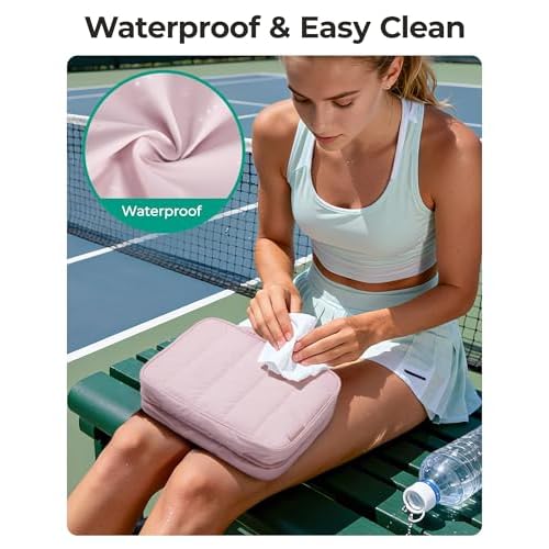 BAGSMART Travel Toiletry Bag for women, Portable Hanging Hook Makeup Bag Organizer, Waterproof Makeup Cosmetic Bag, for Full-Size Accessories, Toiletries, Camel