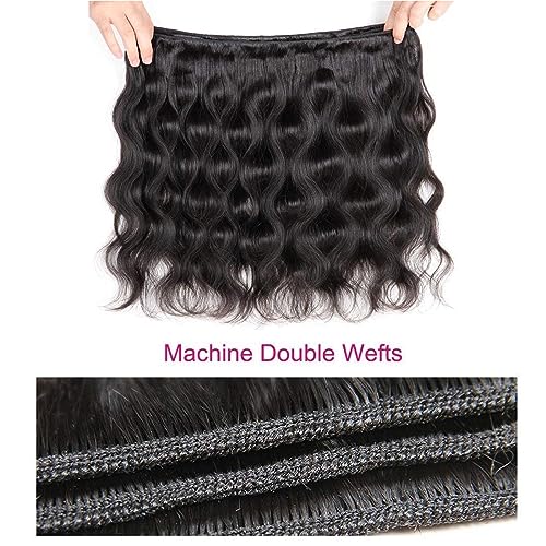 Brazilian Body Wave Bundles Human Hair 3 Bundles Body Wave 24 26 28 Inch 100% Unprocessed Virgin Human Hair Weave Bundles Mixed Length Natural Black Human Hair Extensions