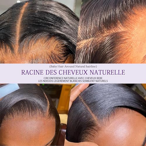 Body Wave Lace Front Wigs Human Hair Pre Plucked 13x4 HD Glueless Lace Frontal Wigs for Women 180 Dentisy Brazilian Human Hair Lace Front Wigs with Baby Hair Natural Black 28 Inch
