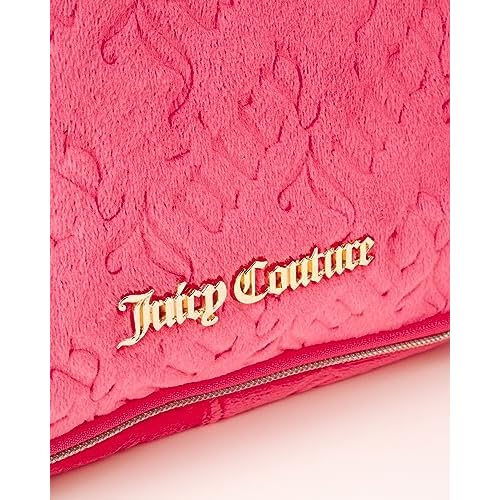 Juicy Couture Pink Makeup Bag Cosmetics Organizer Travel Essentials Hanging Hook Velour Logo