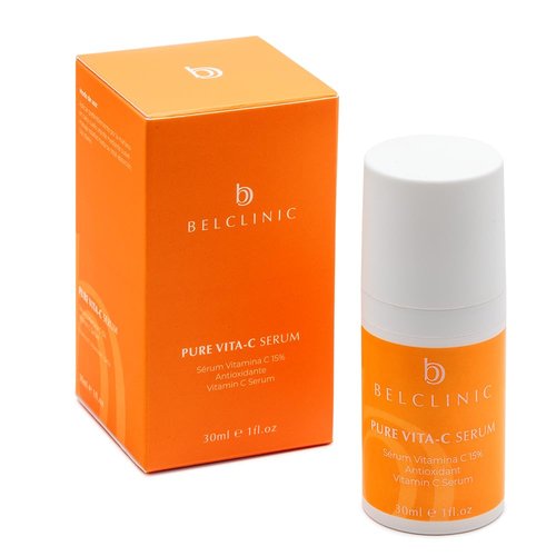 Belclinic Pure Vita-C Serum – Brightening Vitamin C + Hyaluronic Acid + Vitamin E – Antioxidant Glow Booster for Radiant Skin, Anti-Aging, Hydration & Collagen Support – Vegan, 30ml