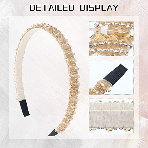 Lawie 8 Pack Baroque Hairbands Crystal Rhinestone Headband Beads Diamond Jeweled Sparkly Glitter Bling Padded Wide Headbands Cross Hair Bands Thick Hair Holder Accessories for Women Girls