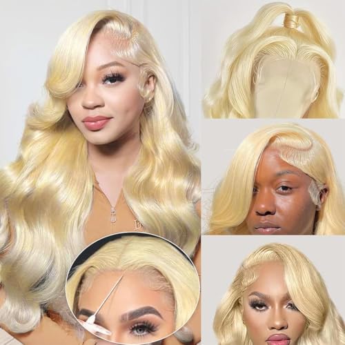 613 Glueless Pre Plucked Wigs 180% Density Wear & Go HD Body Wave Lace Front Wigs 6x4, 24in, Human Hair for Women