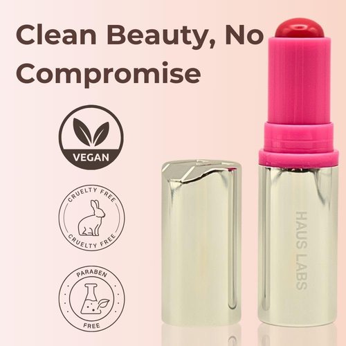 Haus Labs Color Fuse Longwear Hydrating Glassy Lip + Cheek Blush Balm Stick - Glassy Pitaya
