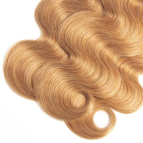1b27 Human Hair Bundles Ombre Blonde Body Wave Bundle Niegmeag Virgin Remy Hair 3 Bundles 26 28 30 Inch Double Weft 2 Tone Black and Honey Blonde Bundles Hair Weave