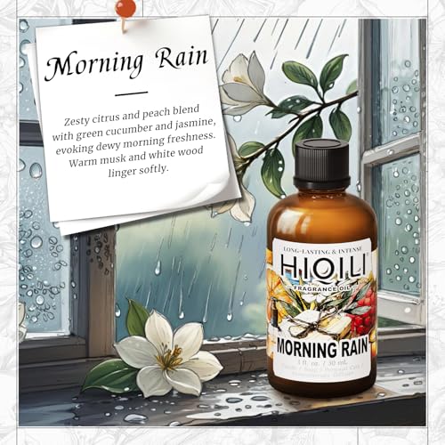 HIQILI Morning Rain Fragrance Oil for Soap, Candle & Hair Conditioner Making, Fresh Scent for Home, Car Diffuser - 1 Fl Oz