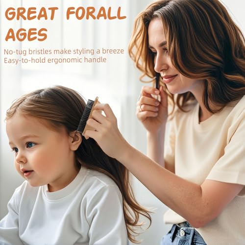 Hair Brush for Kids Anti-static Soft Massage Flexible Bristles Hair Comb for Women Girls Braids Curly Straight Long or Short Wet Or Dry Hairbrush Shower Travel Cat&Monkey
