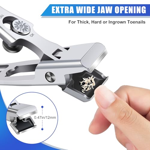 German Nail Clippers for Men Thick Nails,Upgrade Straight Toenail Clippers for Seniors with Wide Opening,Large Heavy Duty No Splash Ingrown Fingernail Clipper Nail Cutter with Catcher